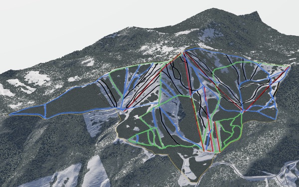 49 Degrees North Ski Area 3D trail map