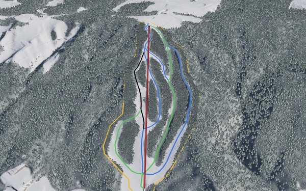 Abashiri Lake View Ski Resort 3D trail map