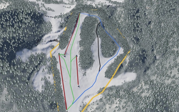 Akabane Ski Resort 3D trail map