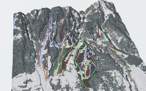 Akakura Onsen Ski Area 3D trail map