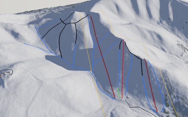 Alpenglow at Arctic Valley 3D trail map