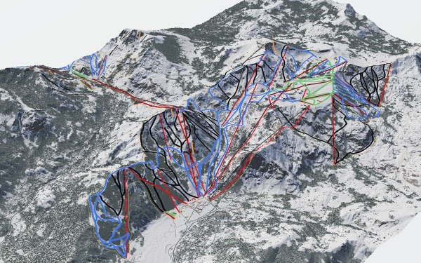 Alpine Meadows 3D trail map