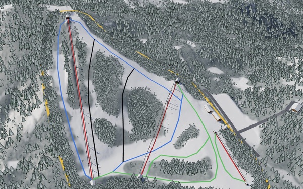Alta Sierra Ski Resort 3D trail map