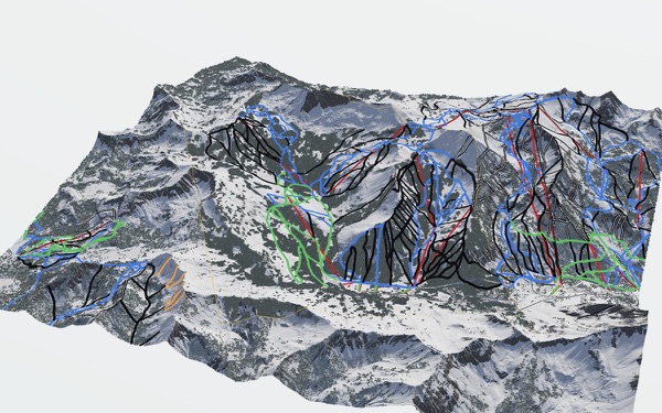 Alta Ski Area 3D trail map