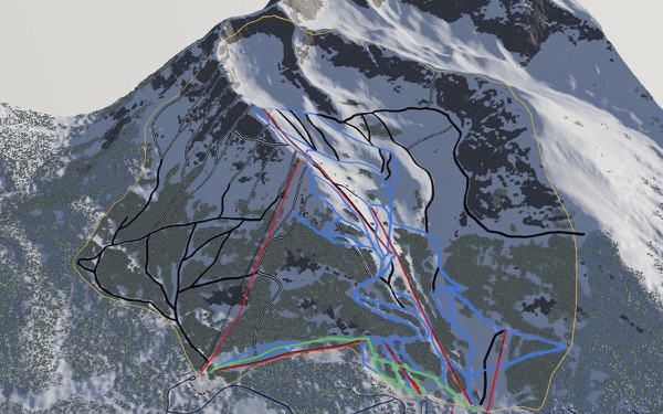 Alyeska 3D trail map