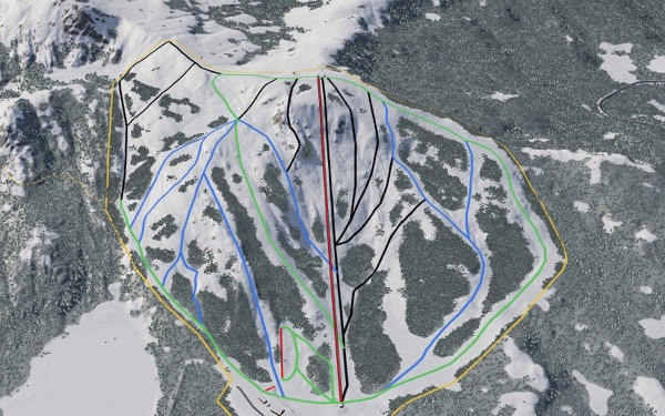Anthony Lakes 3D trail map