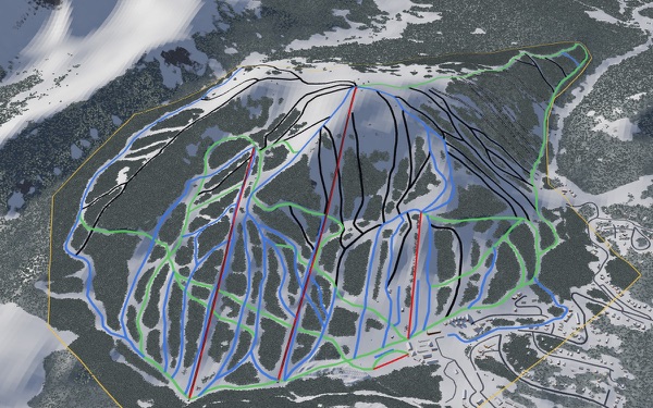Apex Mountain Resort 3D trail map