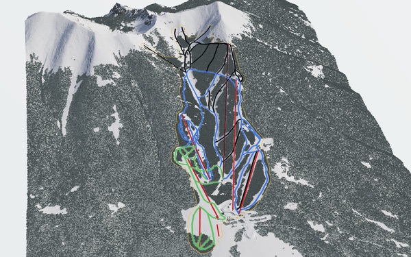 Arizona Snowbowl 3D trail map