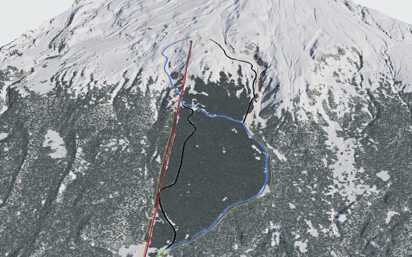 Asahidake 3D trail map