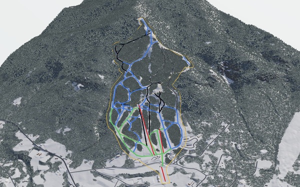 Ascutney Mountain Resort 3D trail map