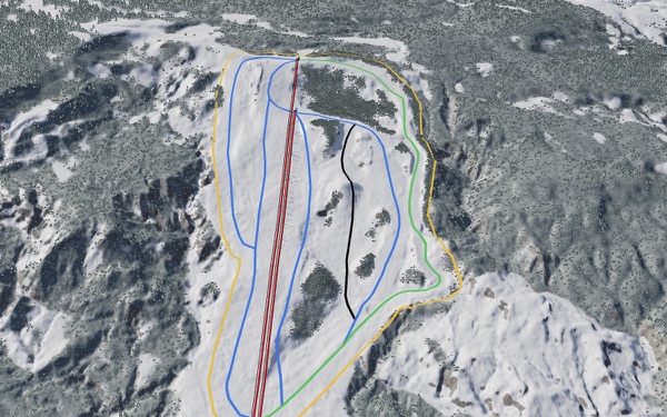 Ashima ski resort 3D trail map