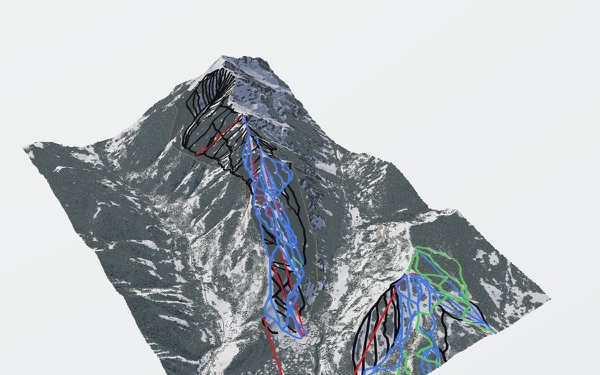 Aspen Highlands 3D trail map