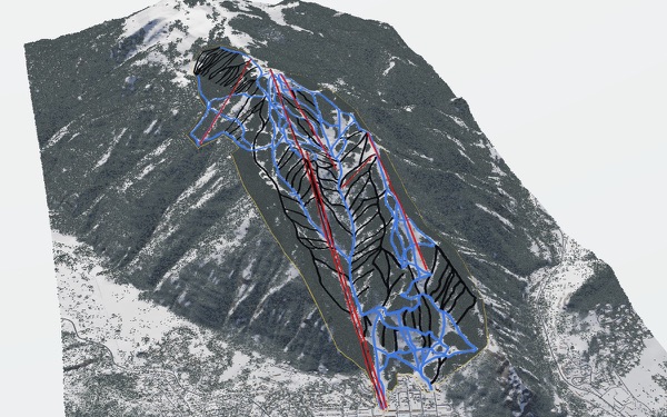 Aspen Mountain 3D trail map