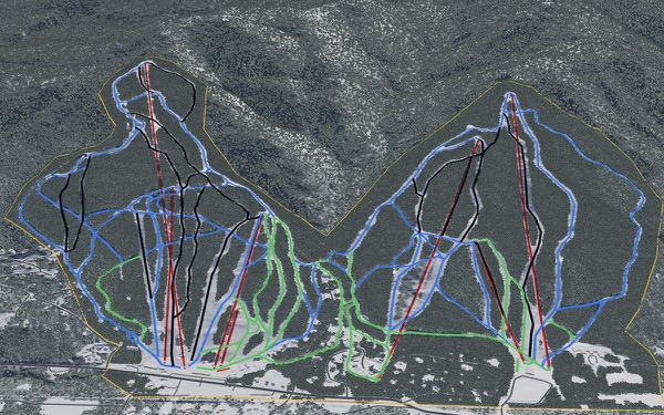 Attitash 3D trail map