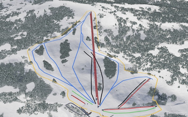 Badger Pass Ski Area 3D trail map