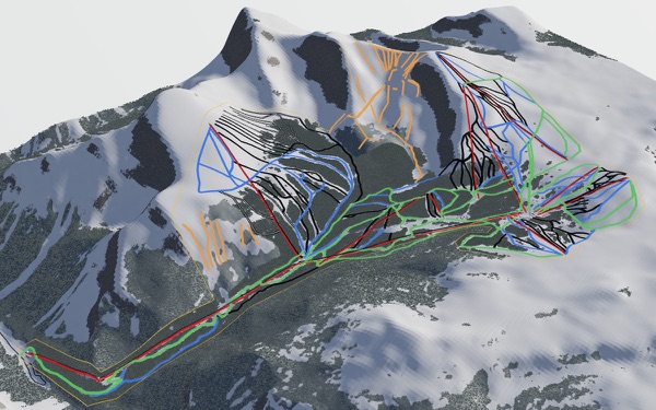 Banff Sunshine 3D trail map