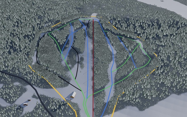 Bear Mountain Ski Hill 3D trail map