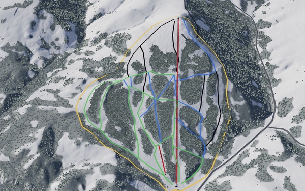 Bear Paw Ski Bowl 3D trail map