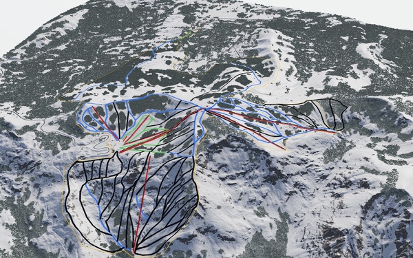 Bear Valley Mountain Resort 3D trail map