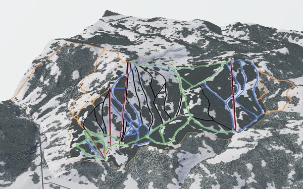 Beaver Mountain 3D trail map