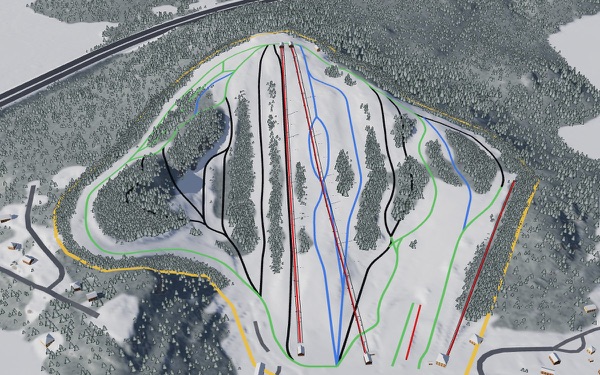 Belle Neige 3D trail map