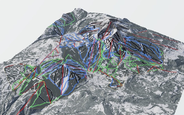 Big Sky Resort 3D trail map