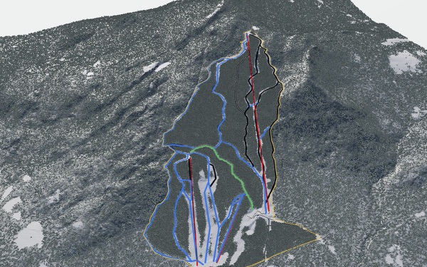 Big Squaw Mountain Resort 3D trail map