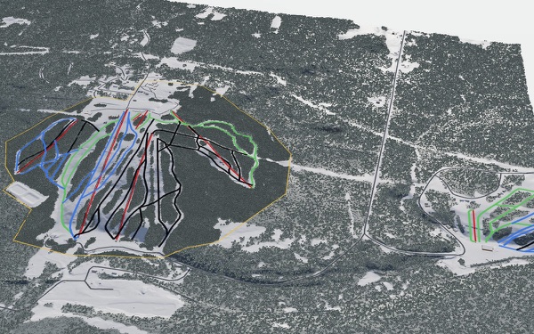 Blackjack Ski Resort 3D trail map