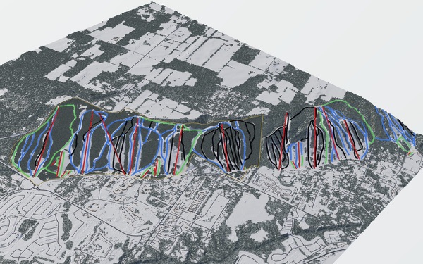 Blue Mountain 3D trail map