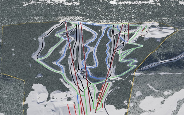 Blue Mountain Ski Area 3D trail map