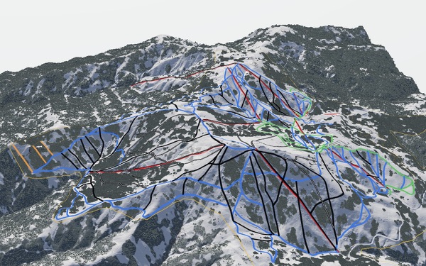 Bogus Basin 3D trail map