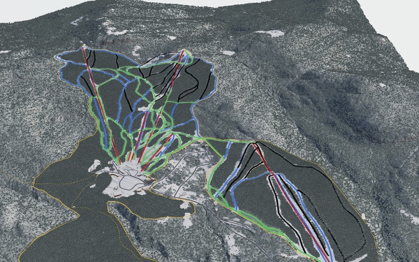 Bolton Valley Resort 3D trail map