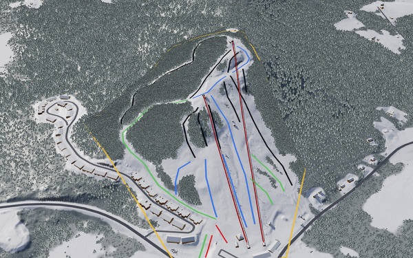Bousquet Mountain 3D trail map
