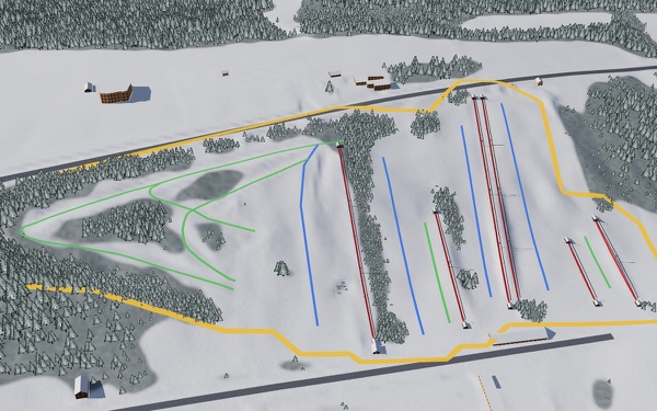 Brantling Ski Slopes 3D trail map