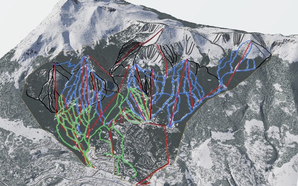 Breckenridge Ski Resort 3D trail map