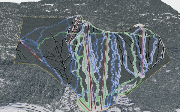 Bretton Woods Mountain Resort 3D trail map