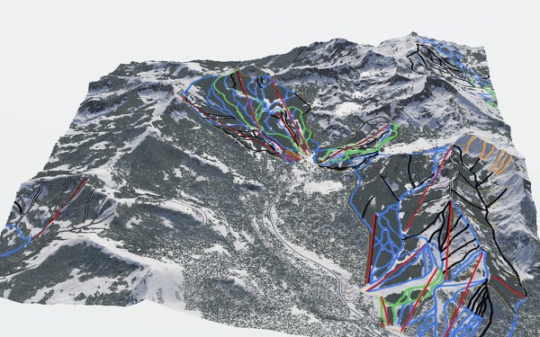 Brighton Ski Resort 3D trail map