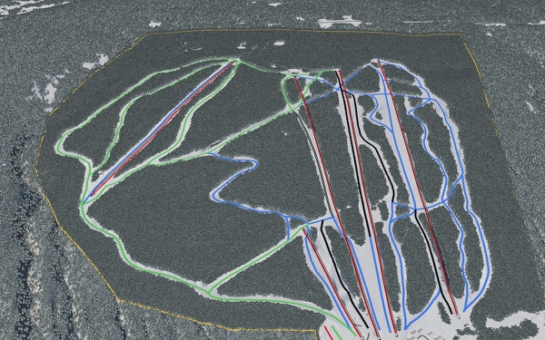 Bristol Mountain Ski Resort 3D trail map