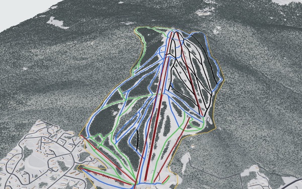 Bromley Mountain ski resort 3D trail map
