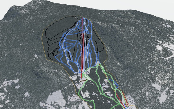 Burke Mountain Ski Area 3D trail map