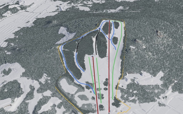 CANMORE SKI VILLAGE 3D trail map