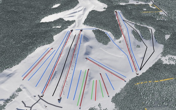 Cannonsburg Ski Area 3D trail map