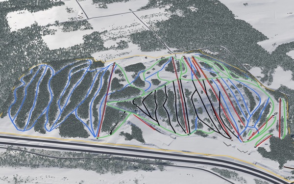 Cascade Mountain 3D trail map