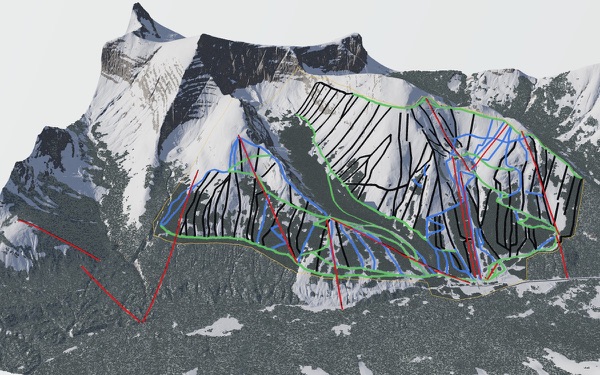 Castle Mountain Resort 3D trail map