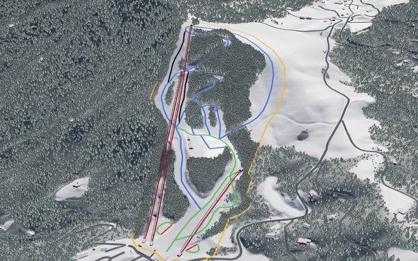 Cataloochee Ski Area 3D trail map