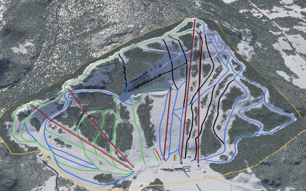 Catamount Ski Area 3D trail map