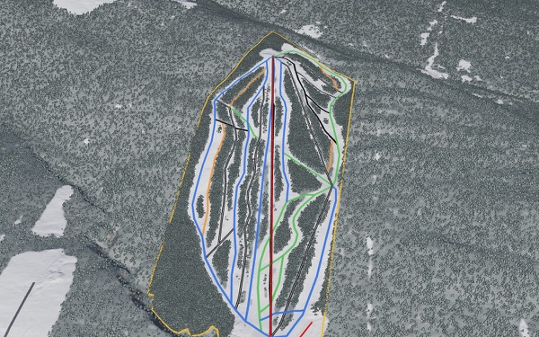 Centre de ski Mont Béchervaise 3D trail map