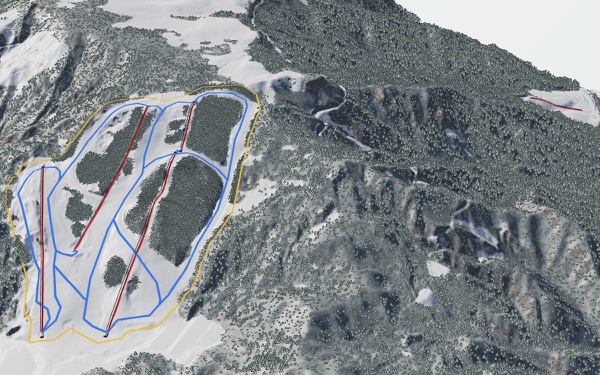 Chikusa Highland Ski resort 3D trail map