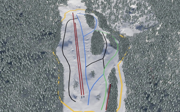 Cochran's Ski Area 3D trail map