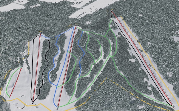 Cockaigne Ski Resort 3D trail map
